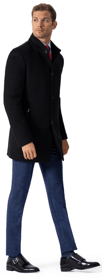 Black Funnel neck Coat