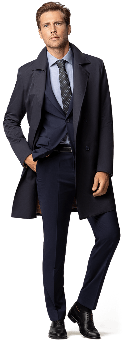 Navy Blue double breasted trench coat