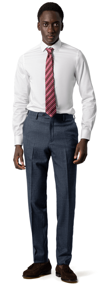 T.INGENIATOR stretch dark blue merino wool prince of wales Trousers