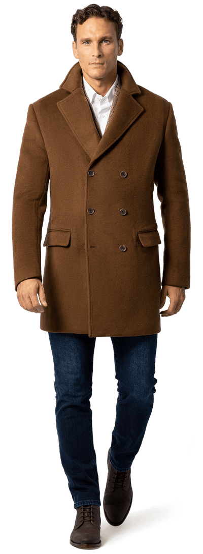 Cashmere brown short Double Breasted Coat