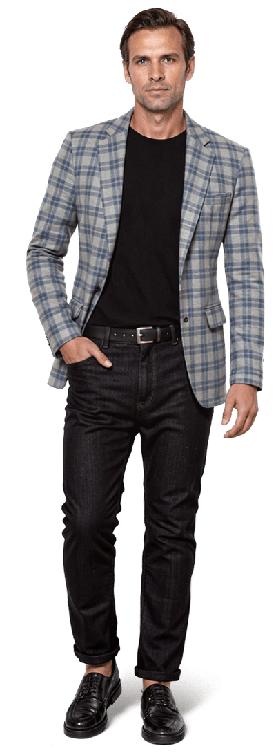 Loro Piana light gray tartan super 120s Pure wool Jacket