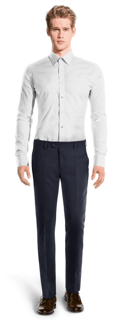Water-resistant navy blue slim fit Trousers
