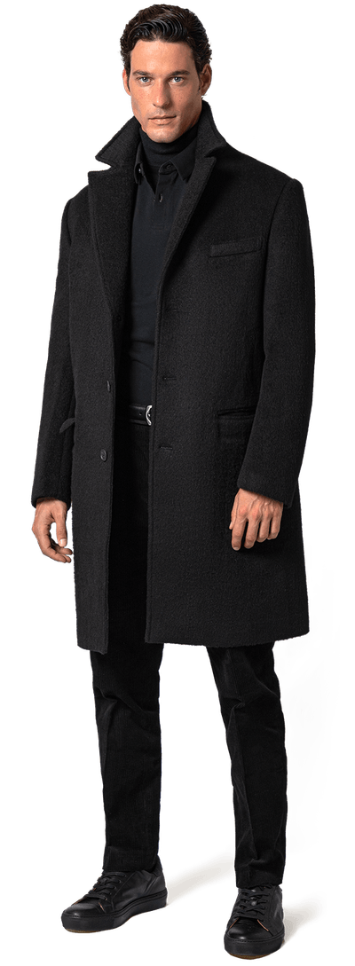 Alpaca black long Overcoat