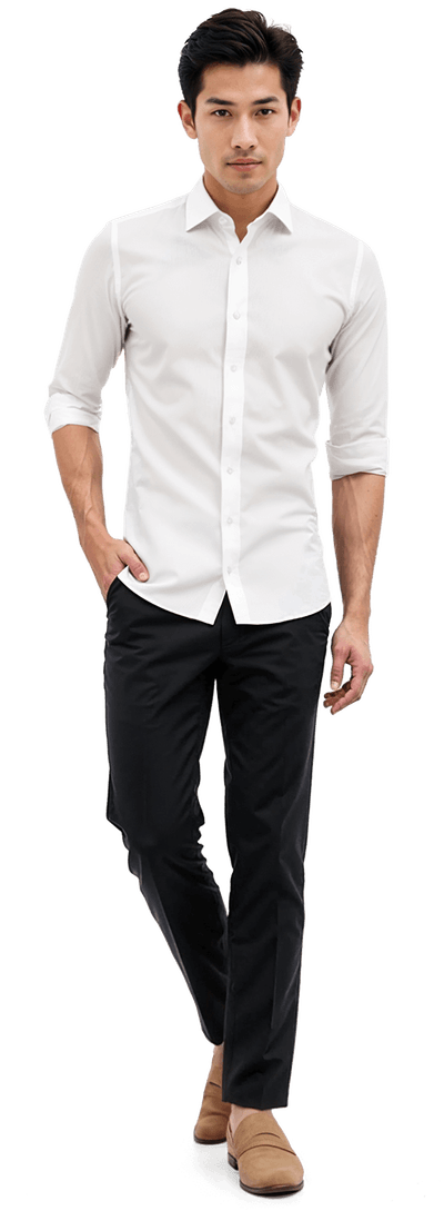 Premium 2ply wrinkle-free white poplin Shirt