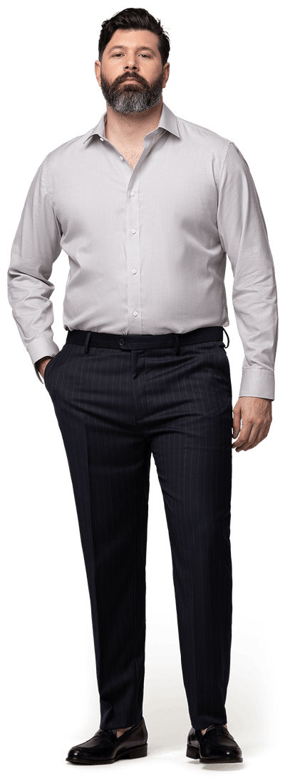 Dark blue pure wool pinstripe slim fit Trousers